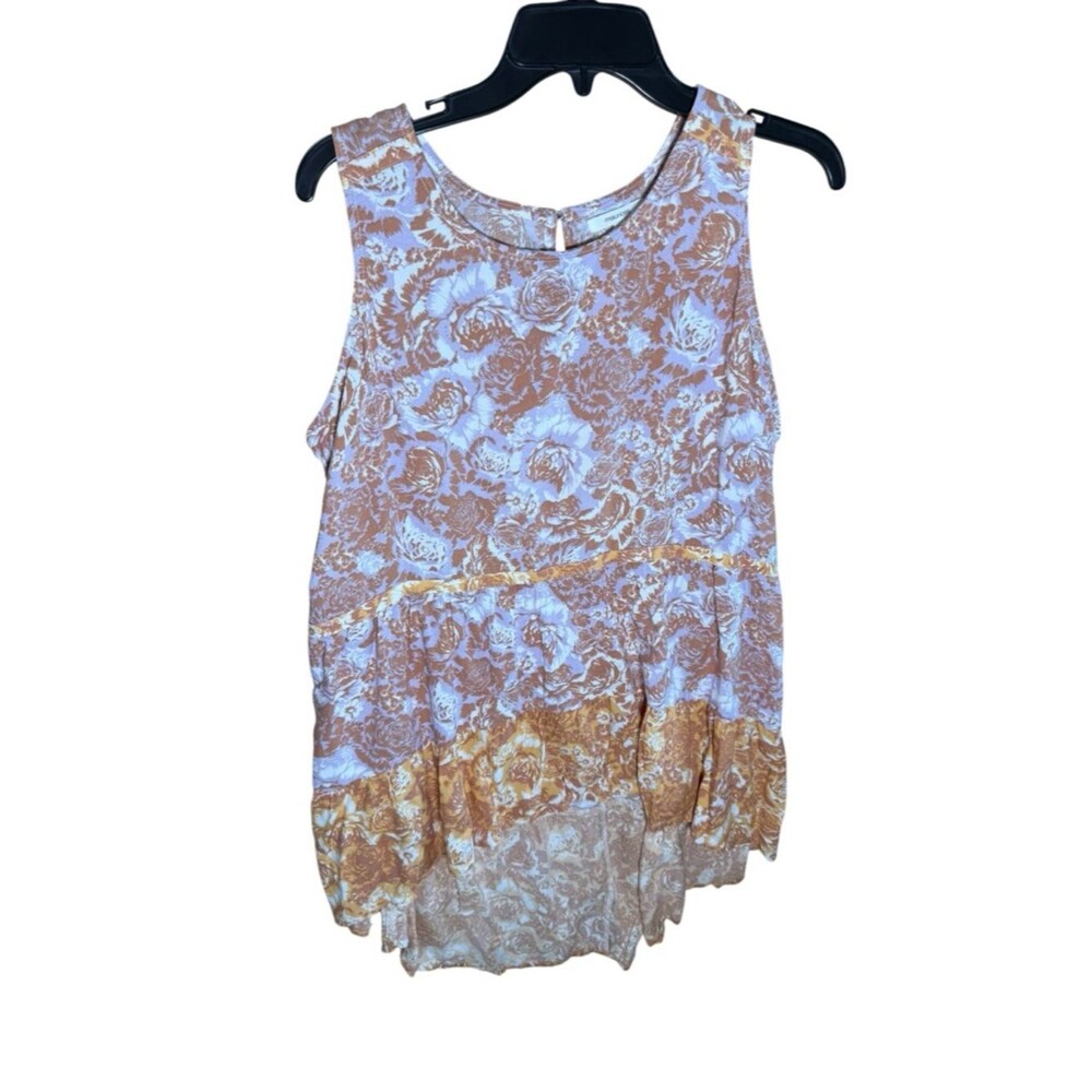 NWT Maurices Boho Floral Print Tiered High-Low Sleeveless Dress, Size Large